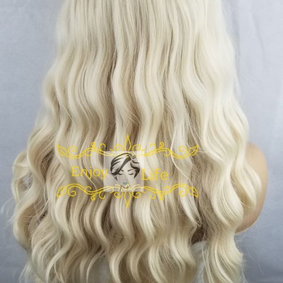 Sexy Blonde body wave bang human hair wig main image 6